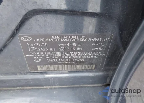 2011 Hyundai Sonata Limited from USA, damaged, VIN 5NPEC4AC3BH096788